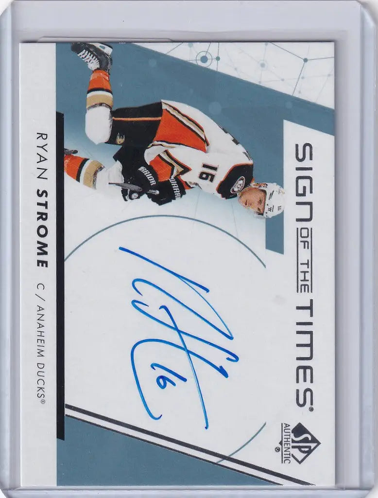 Autographed 2022-23 Upper Deck SP Authentic SOTT-ST Ryan Strome hockey card