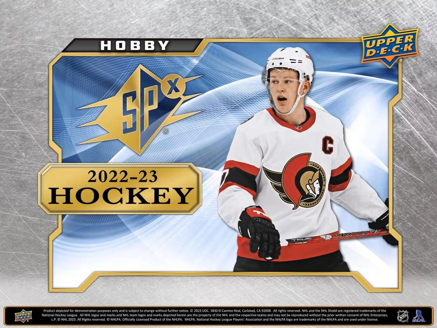 2022/23 Upper Deck SPx Hockey Hobby Box with Spectrum Parallel Rookie Auto Patch card