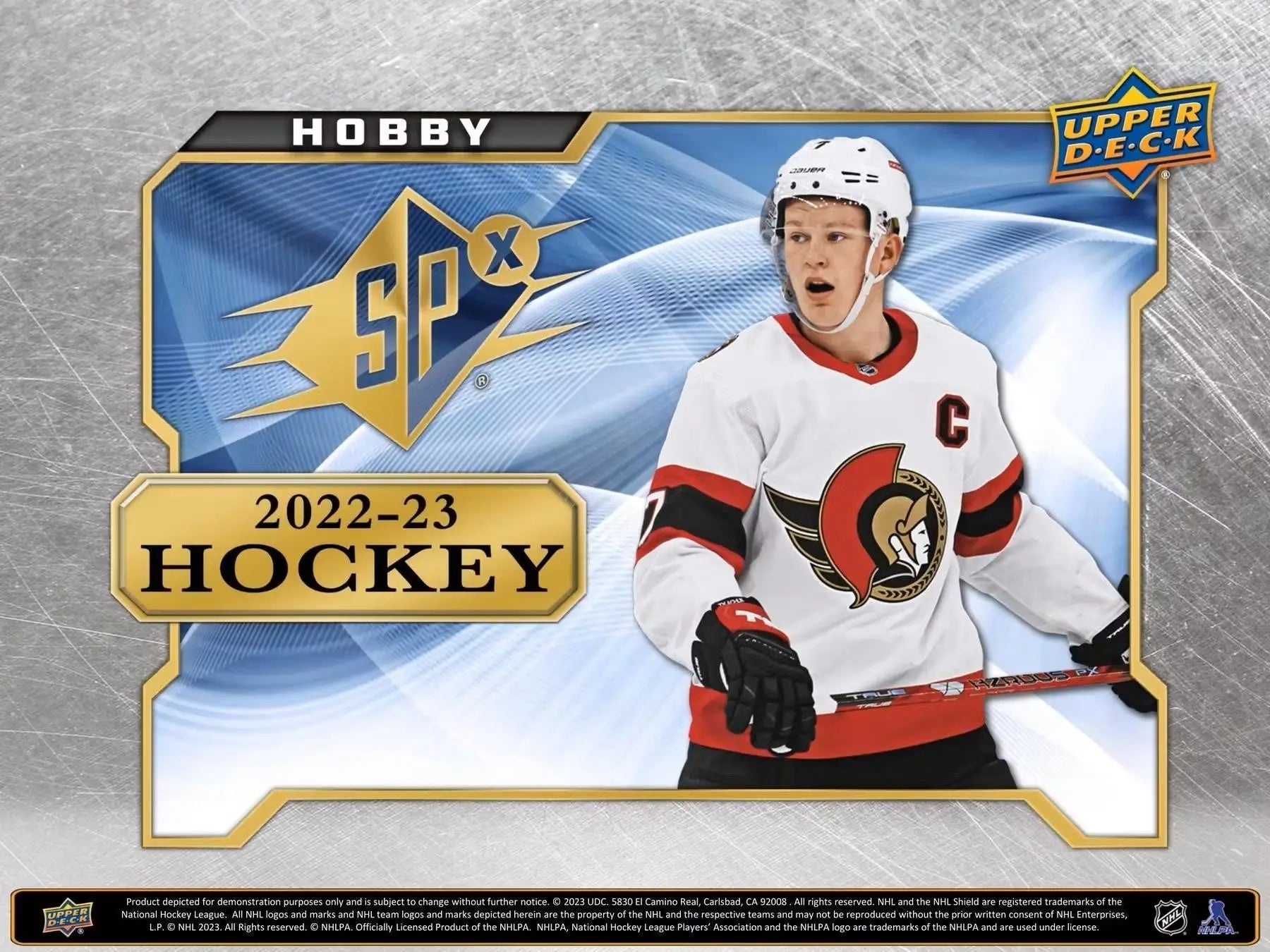 2022/23 Upper Deck SPx Hockey Hobby Box with Spectrum Parallel Rookie Auto Patch card