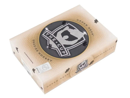Upper Deck hockey card box featuring rookie auto and auto patch cards from the base set