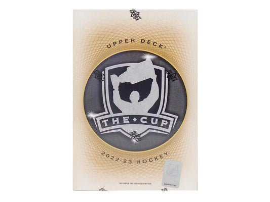 2022-23 Upper Deck The Cup Hockey Hobby Box featuring base set auto patch rookie auto