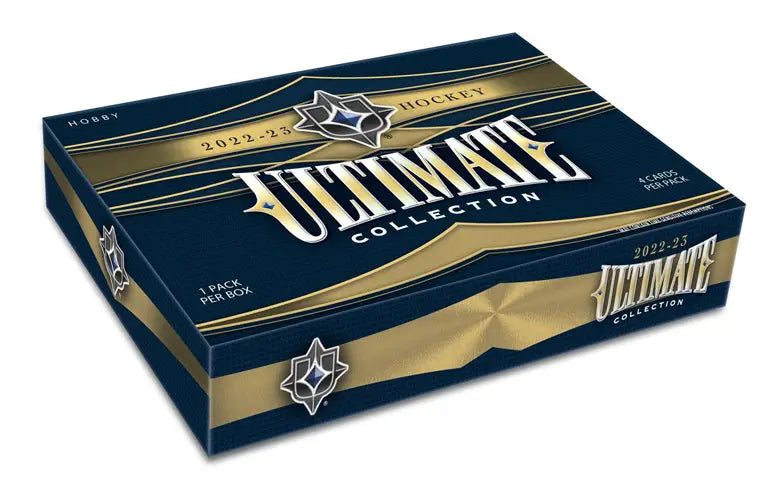 Hobby box of 2022-23 Upper Deck Ultimate Collection hockey cards with 4 cards per pack