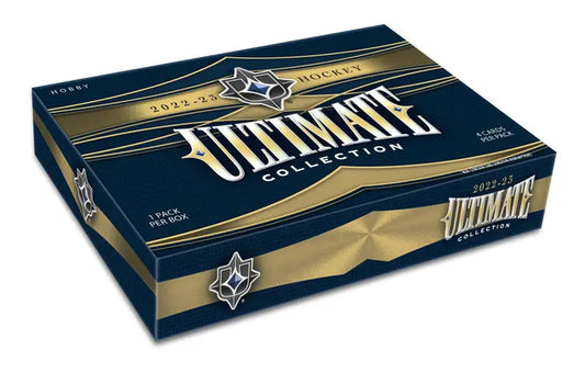 Hobby box of 2022-23 Upper Deck Ultimate Collection hockey cards with 4 cards per pack