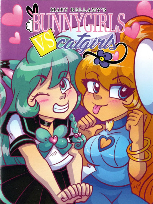 Comic book cover of 2022 Bunnygirls vs Catgirls Sketch Card Pack featuring anime characters