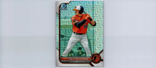 2022 Bowman Adley Rutschman Chrome Prospects Mojo Refractors baseball trading card