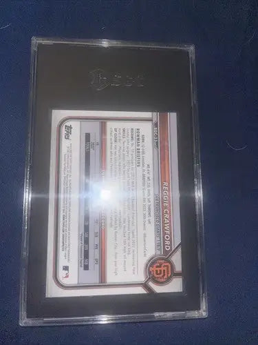 Graded Reggie Crawford baseball card from 2022 Bowman Chrome Draft in SGC 10 grade