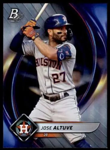 Jose Altuve baseball card from 2022 Bowman Platinum #95 with original gloss finish
