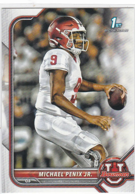 Michael Penix Jr 1st Bowman Atlanta Falcons trading card in 2022 Bowman University collection