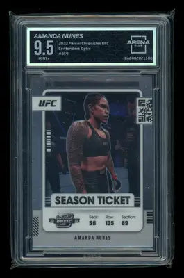 Graded 2022 Panini Chronicles UFC Contenders Optic Amanda Nunes trading card high grade