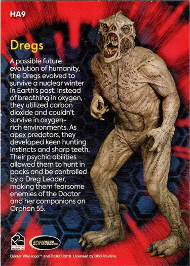 Doctor Who Dreg monster on 2022 Insert Card HA9 Allies & Adversaries collectible card