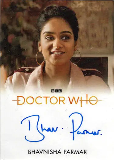 Signed Bhavnisha Parmar Autograph Card from 2022 Doctor Who Series 11 & 12