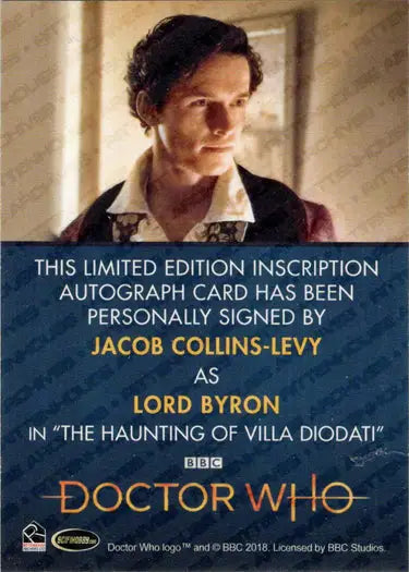 Autographed Doctor Who Jacob Collins-Levy Inscription Card for collectors