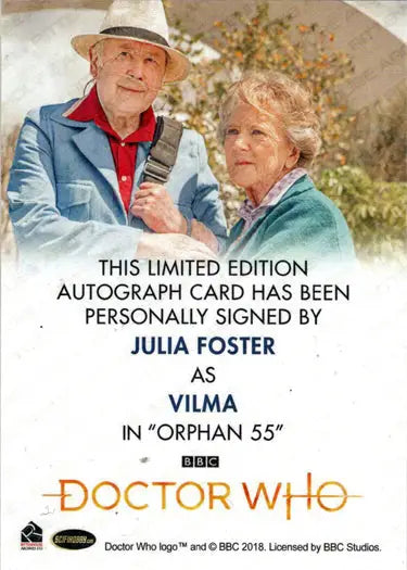 Signed Julia Foster Autograph Card from 2022 Doctor Who Trading Cards Series 11 & 12