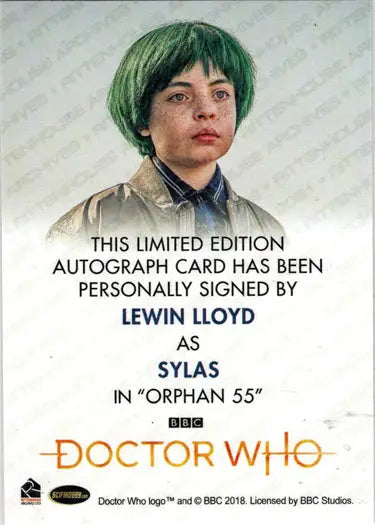 Lewin Lloyd Autograph Card from 2022 Doctor Who Series 11 & 12 collectible set