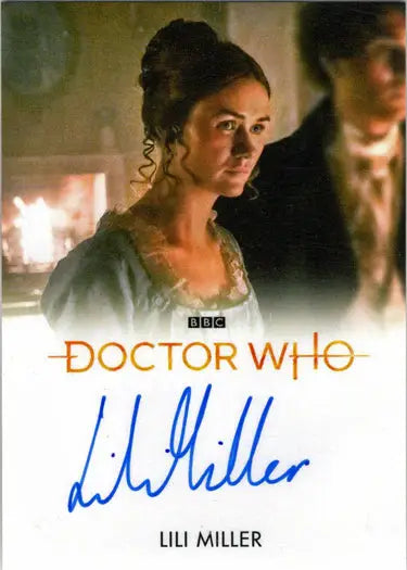 Signed Lili Miller Autograph Card from 2022 Doctor Who Series 11 & 12 Bleed Autograph Card