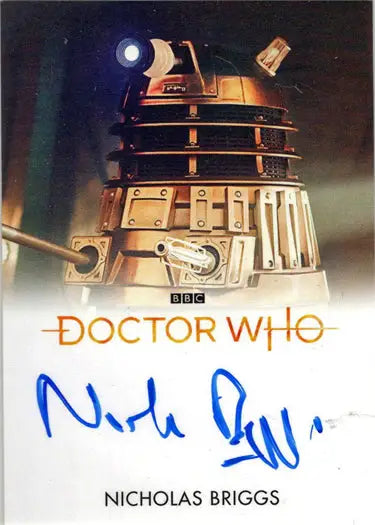 Signed Nicholas Briggs Dalek Autograph Card from 2022 Doctor Who Series 11 & 12