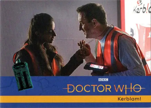 Teal parallel card featuring Doctor Who postcard from 2022 Series 11 & 12 Kerblam