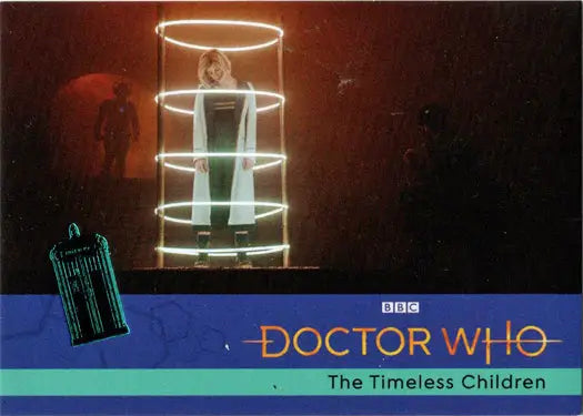 2022 Doctor Who teal parallel card featuring The Timeless Children collectible design