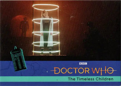 2022 Doctor Who teal parallel card featuring The Timeless Children collectible design
