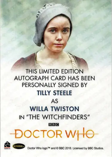 Tilly Steele Full Bleed Autograph Card from 2022 Doctor Who Series 11 & 12