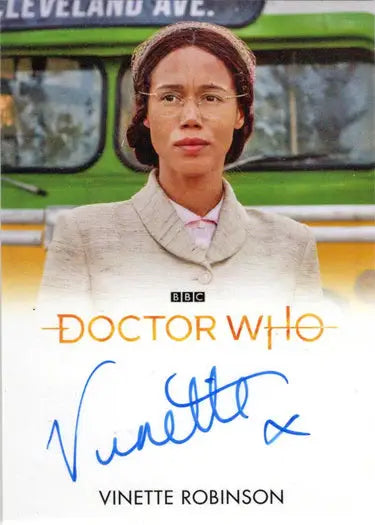 Signed Vinette Robinson Doctor Who Autograph Card from 2022 Series 11 & 12