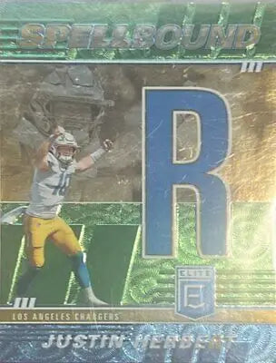Justin Herbert 2022 Donruss Elite Spellbound Green football card for card collection