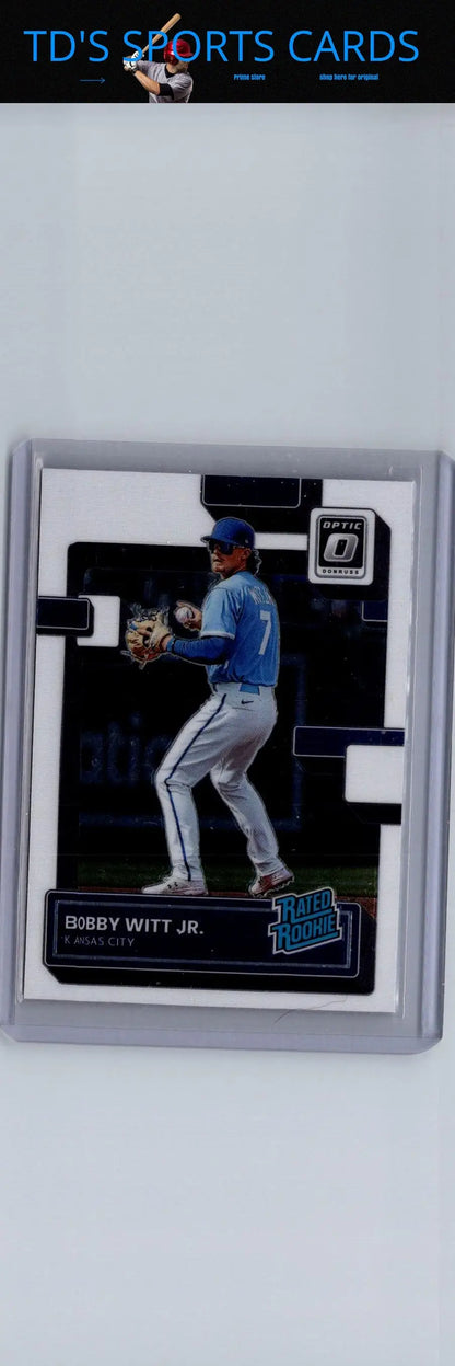 2022 Donruss Optic Bobby Witt Jr. baseball card displayed in product listing