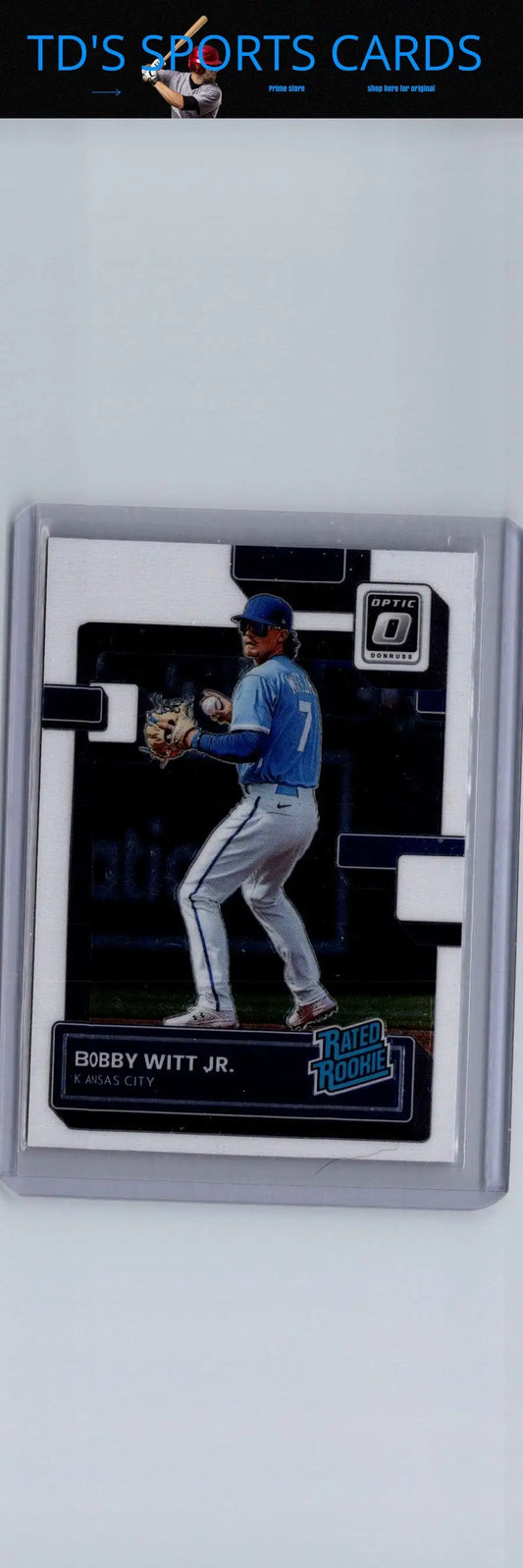 2022 Donruss Optic Bobby Witt Jr. baseball card displayed in product listing