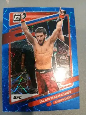 Islam Makhachev Donruss Optic UFC trading card Blue Prizm 39/99 collectible item