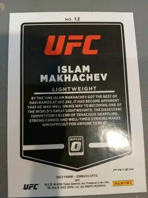 Islam Makhachev Donruss Optic UFC trading card Blue Prizm 39/99 collectible item