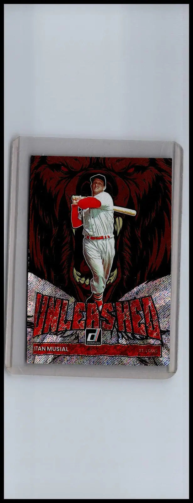 Stan Musial Unleashed Pink Fireworks baseball card featuring Stan Musial design
