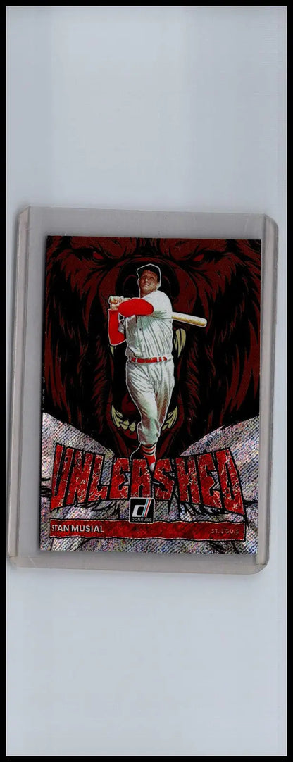 Stan Musial Unleashed Pink Fireworks baseball card featuring Stan Musial design