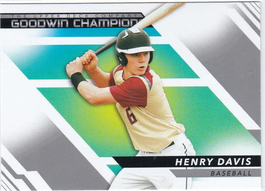 Baseball trading card of Henry Davis in batting stance from Goodwin Champions collection