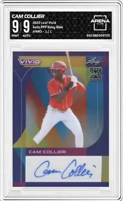 Autographed Cam Collier baseball card from 2022 Leaf Vivid Cam Collier collection