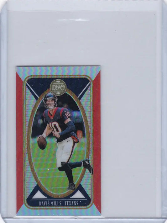 Football trading card of Davis Mills MINI Orange from Houston Texans 2022 Legacy 114/125