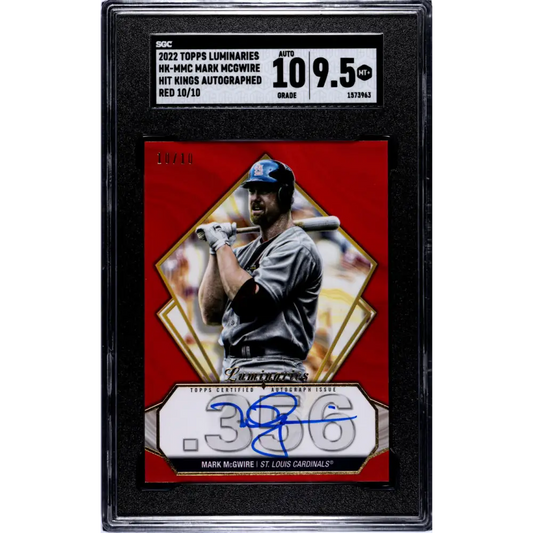 2022 Luminaries #HK-MMC Mark McGwire SGC 9.5 MINT+ Auto 10/10 St. Louis Cardinals Baseball Card