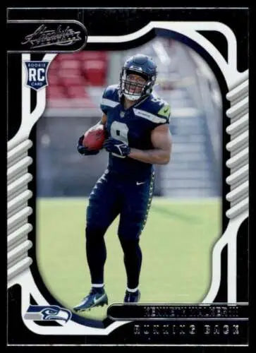 Kenneth Walker III Football trading card in navy blue uniform from Panini Absolute