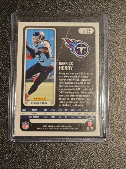Derrick Henry football card from 2022 Panini Absolute series