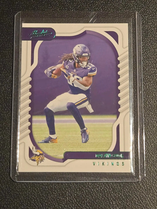 Football trading card of Dalvin Cook Green in clear sleeve from Panini Absolute 2022