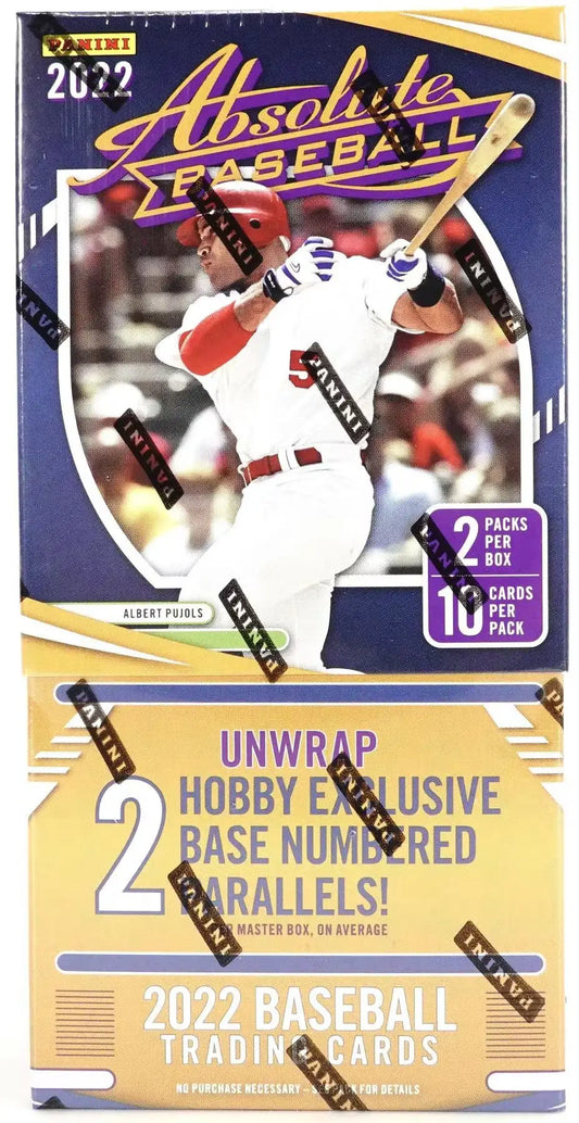 Baseball card box with White Sox player, featuring 2022 Panini Absolute Baseball design