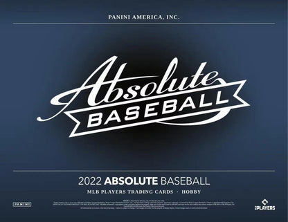 Stylized Absolute Baseball logo on dark background for 2022 Panini Absolute Hobby Box