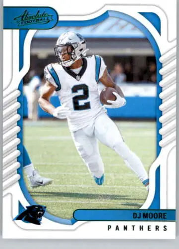 DJ Moore football card from 2022 Panini Absolute Green showcasing original gloss finish