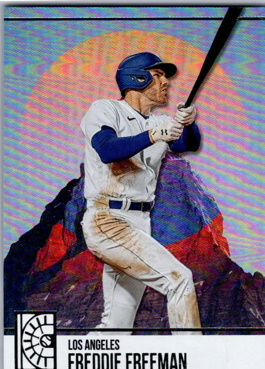 Baseball card of Freddie Freeman in Dodgers uniform from 2022 Panini Capstone Summit