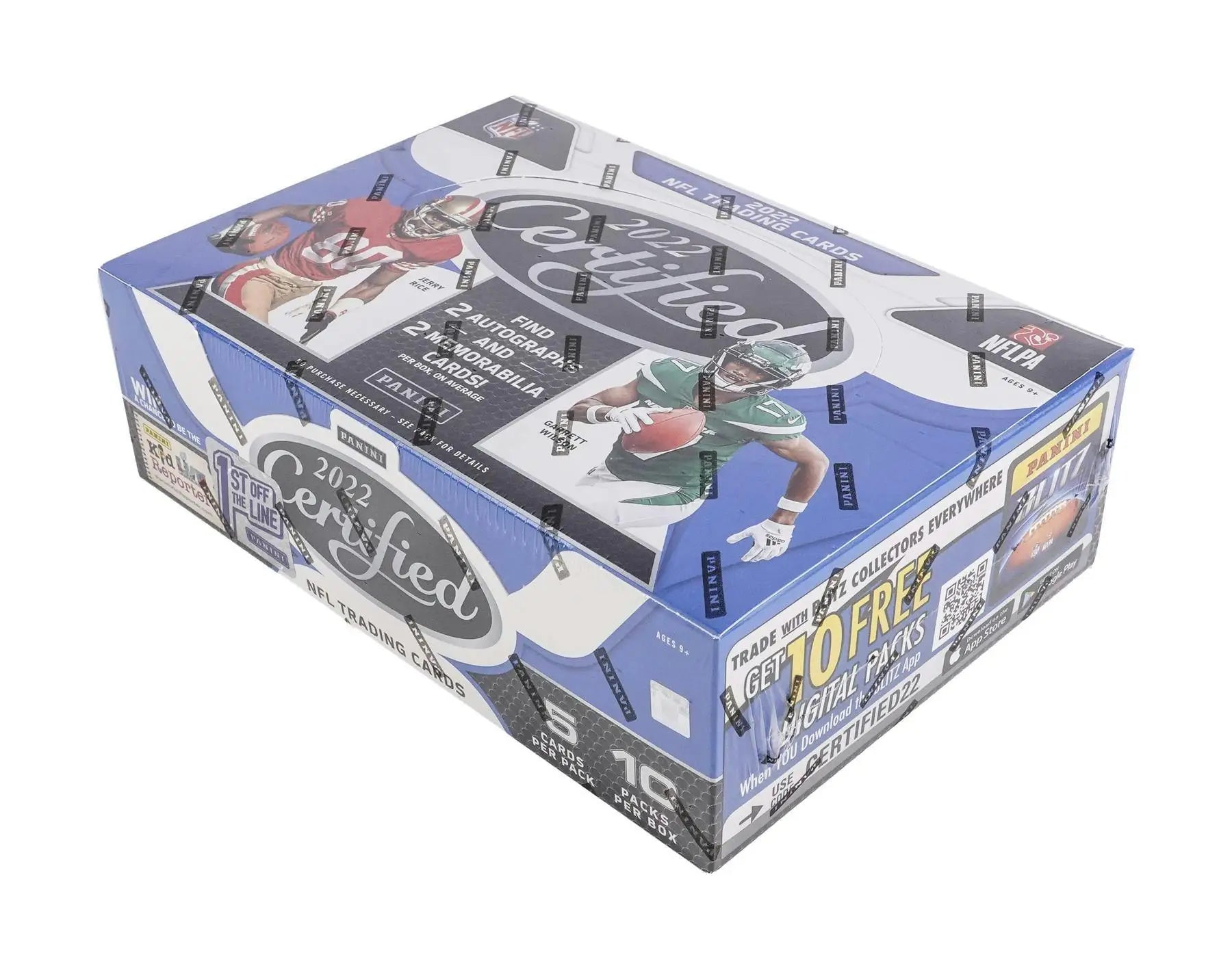 2022 Certified NFL trading card box featuring mirror signatures and freshman fabric content