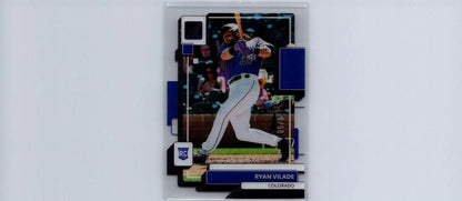 Ryan Vilade baseball card from 2022 Panini Chronicles Clearly Donruss Blue #/50