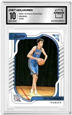 2022 Panini Chronicles Chet Holmgren basketball card featuring Chronicles Chet Holmgren atmosphere