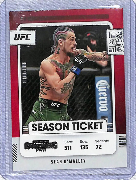 UFC trading card of Sean O’Malley in fighting stance from Panini Chronicles Contenders