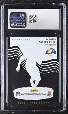 CGC-graded Cooper Kupp football card from Panini Chronicles featuring Magnitude design