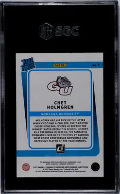 Graded Chet Holmgren Rookie Card from 2022 Panini Chronicles Draft Picks basketball