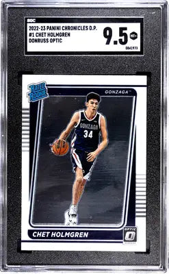 Graded basketball trading card featuring Chet Holmgren from Panini Chronicles Draft Picks